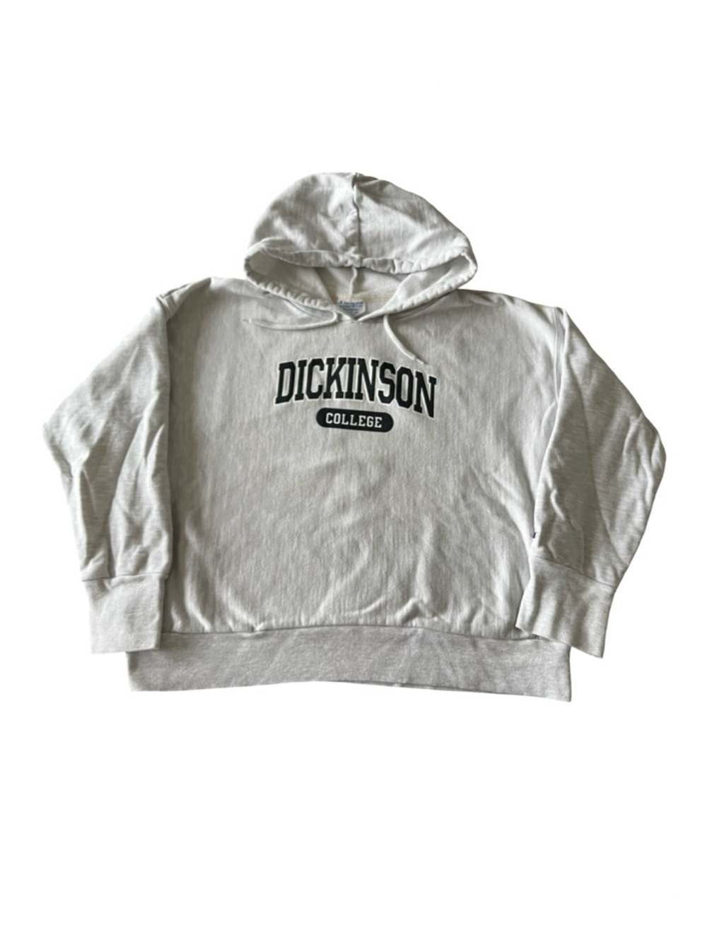 Champion Dickinson College Reverse Weave Cropped Hoodie Grey XL